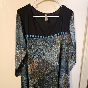 Black and Blue Patterned Dress